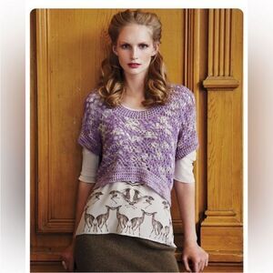 Augden New York Purple crochet Knit Women's Sweater, S
